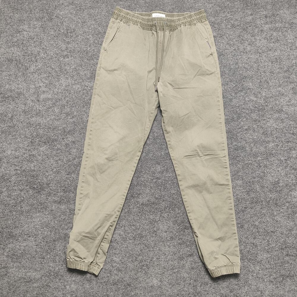 I Love Ugly Pants Mens M Green Jogger Slim Fit Canvas Elastic Waist Cuffed